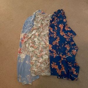 Bundle of 3 XS/S sheer kimono tops